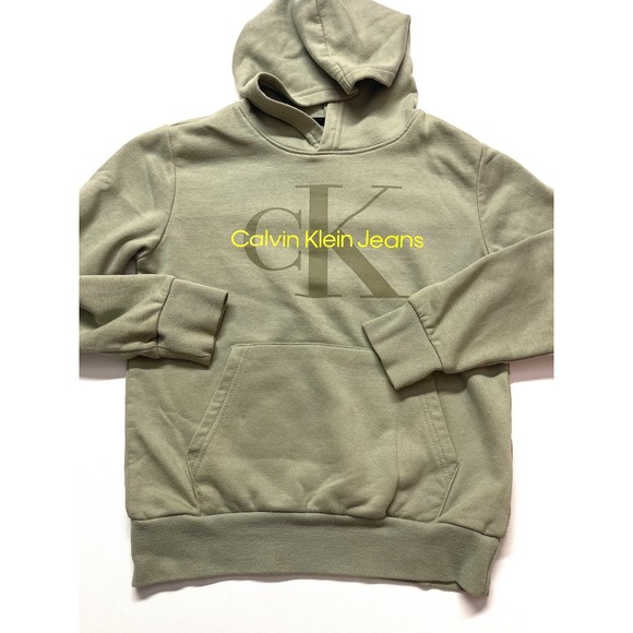 Calvin Klein Jeans Other - Calvin Klein Jeans Kids Sage Green Logo Pullover Hoodie Medium 10/12 0414